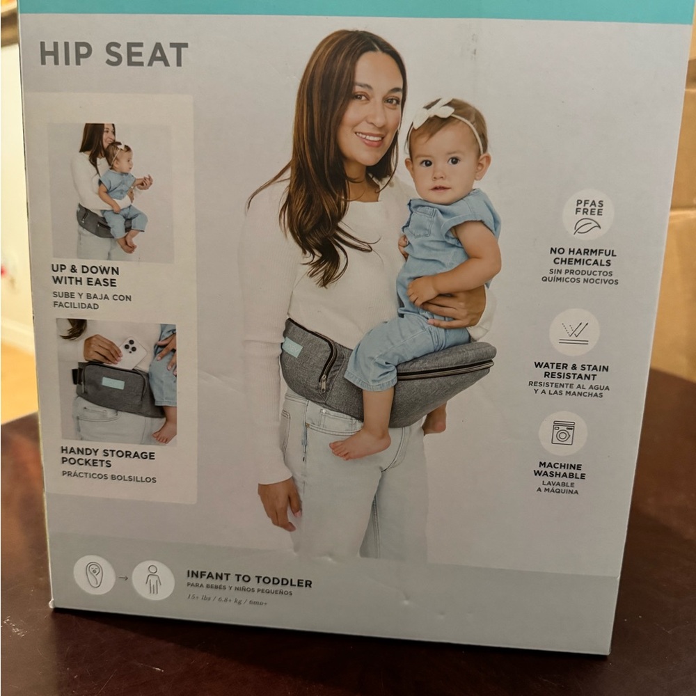 Gray Infant to Toddler Hip Seat by Moby